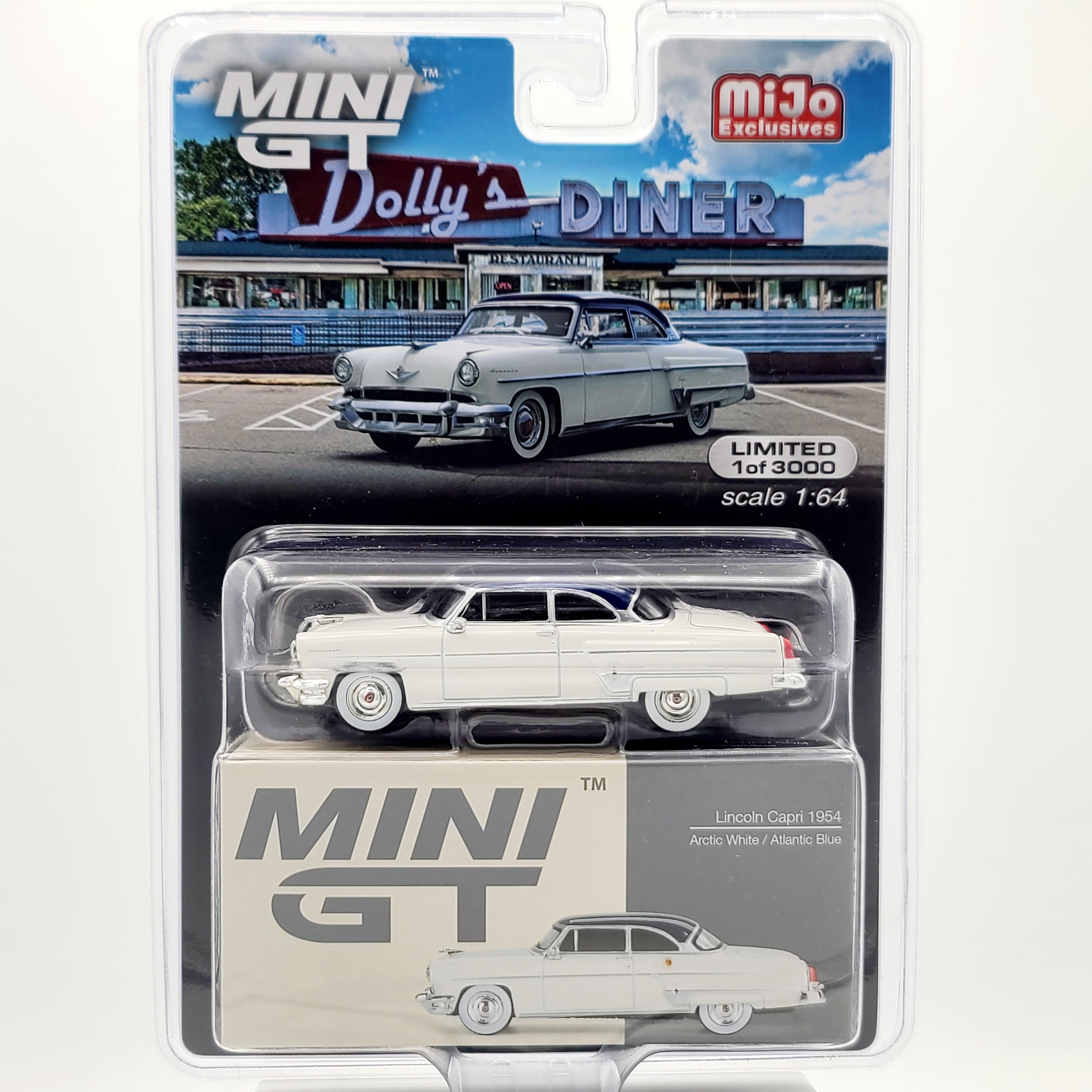 Mini GT Lincoln Capri - 1:64 scale, Artic White (2024 MIJO Exclusives - Limited Edition 1 of 3000)